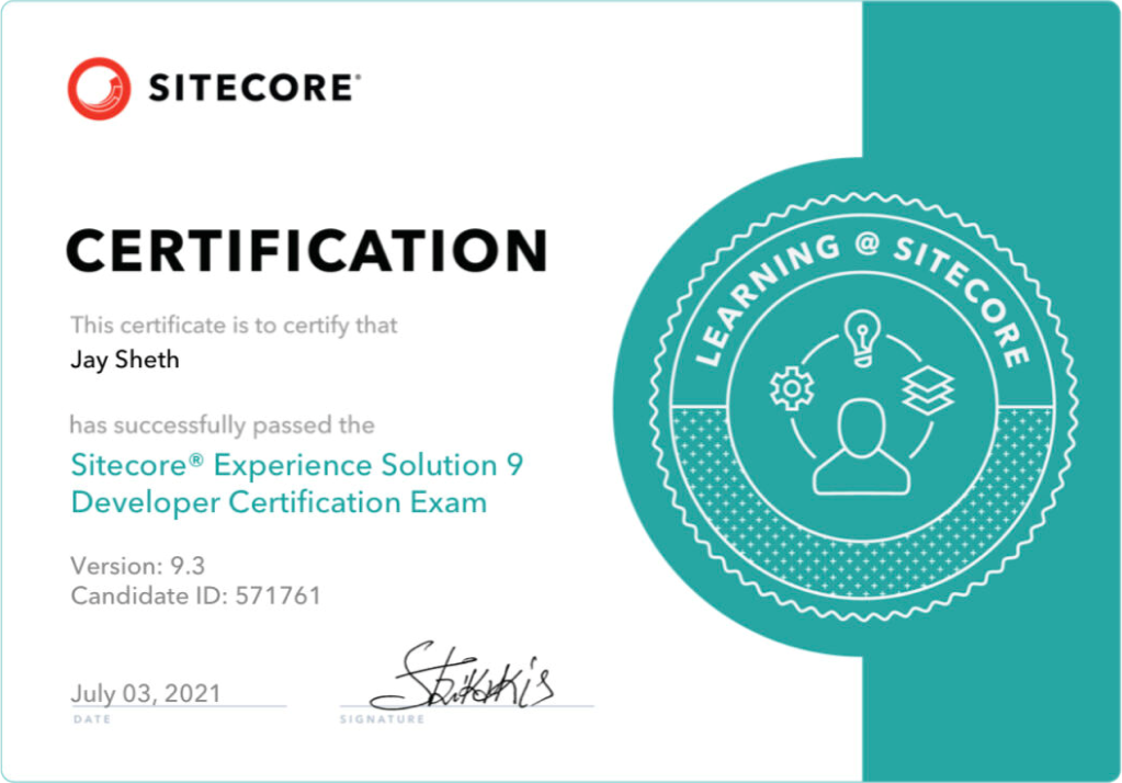 sitecore experience 9 certification