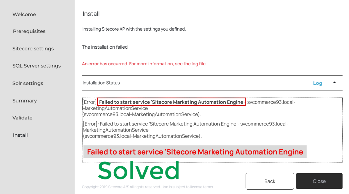 error failed to start service error in sitecore marketing automation engine error failed to start service